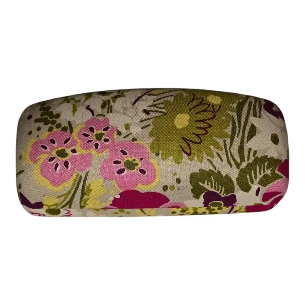 Vera Bradley Floral Clam Shell Sunglasses Case - Pink and Green New
